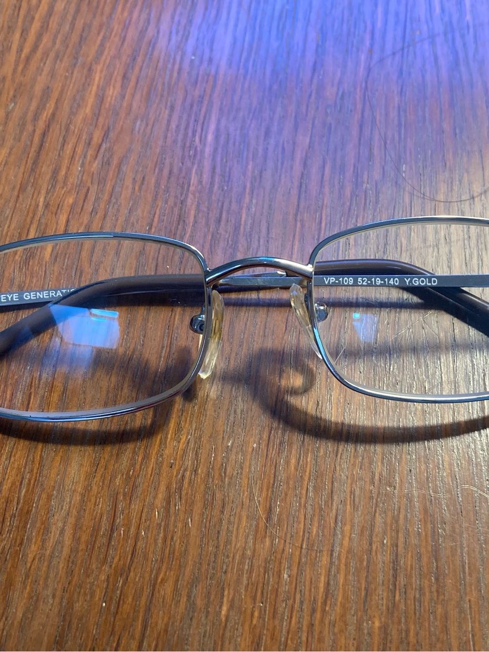M’ Eye VP-109 Metal Rectangle Men’s Glasses in yellow Gold